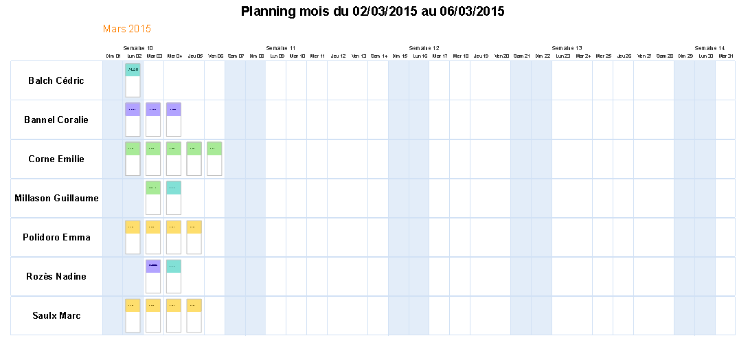 Planning mensuel