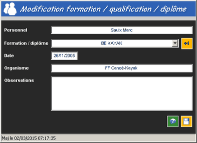 Ajout et modification d'une formation et d'un diplôme