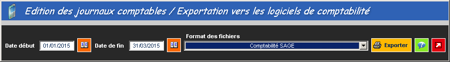 Edition des journaux comptables et exportation vers les logiciels de comptabilité