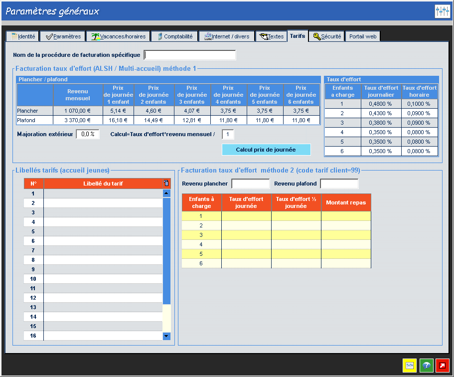 Paramétrage du multi-accueil