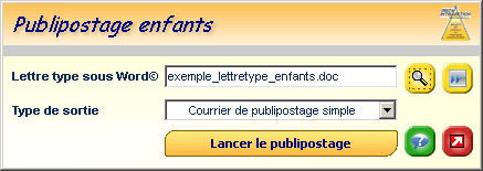 Publipostage fichier enfants