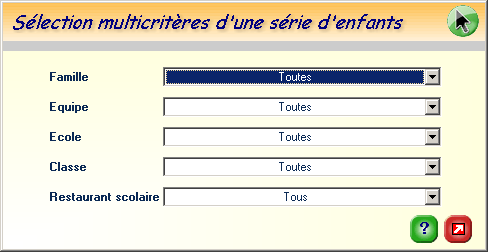 Sélection multicritères d'une série d'enfants