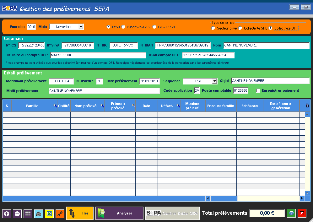 Gestion des prélèvements au format SEPA