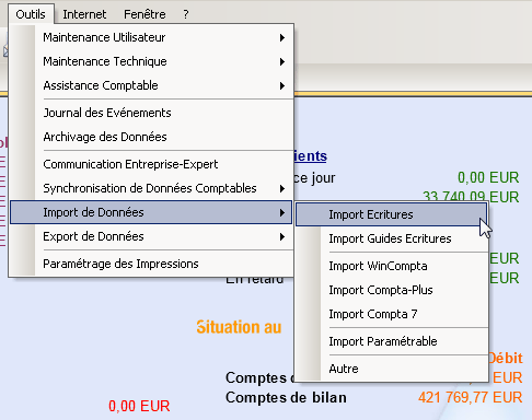 Importation des données comptables dans EBP compta