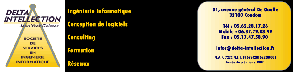 Ing&eacute;nierie informatique,conception de logiciels progiciels,consulting,formation,r&eacute;seaux