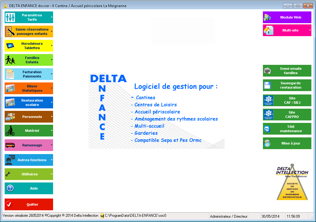 Logiciel pour cantine garderie périscolaire centre de loisirs